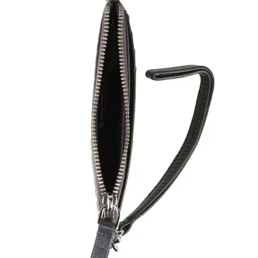 NWT！NEW！Marc Jacobs Monogram Top Zip Card Case with Handles pink & grey leather - Picture 6 of 6
